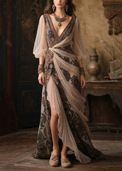 Asymmetrical Patchwork Exra Large Hem Chiffon Dresses Summer