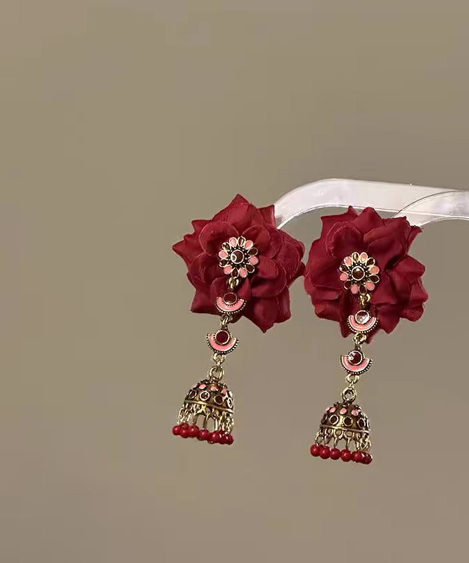 Mulberry Sterling Silver Overgild Rose Tassel Drop Earrings
