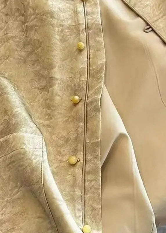 Chinese Style Yellow O-neck Pockets Patchwork Waistcoat Sleeveless
