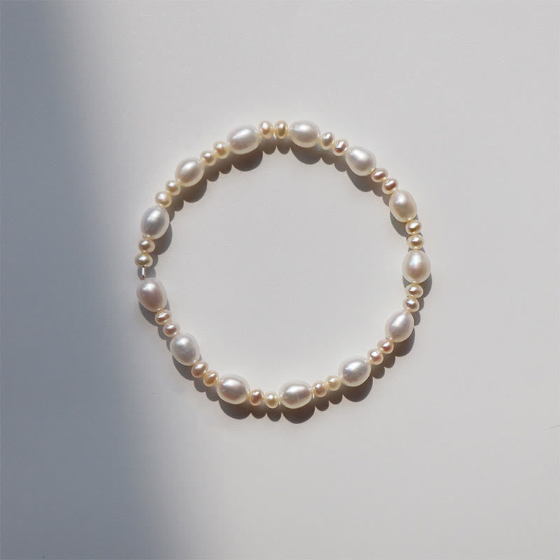 Buddha Stones Natural Flower Pearl Sincerity Bead Bracelet