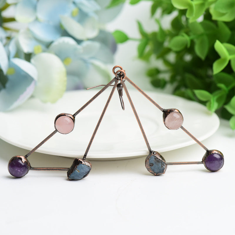 3.2 Inch Geometric Spiritual Crystal Healing Earrings