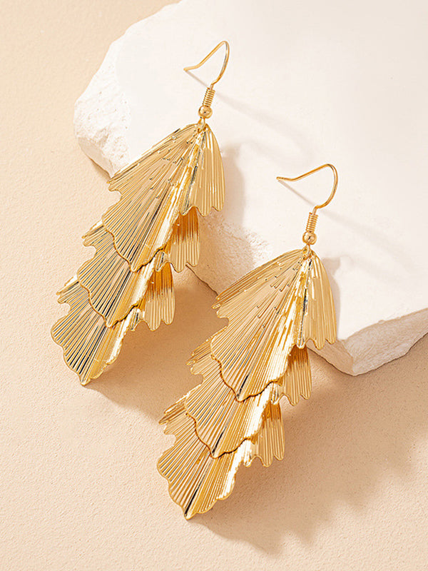 Layered Color Textured Earrings Accessories