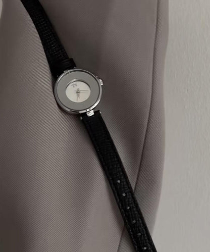 Brown Leather Alloy Hardlex Crystal Watches
