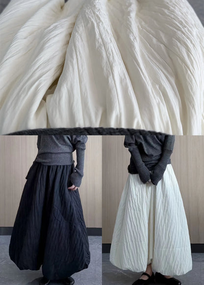 White Exra Large Hem Fine Cotton Filled a Line Skirt Winter