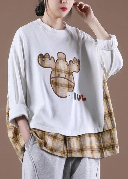 Style White O-neck Loose Sweatshirt