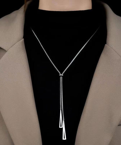 Stainless Steel Triangle Tassel Necklace