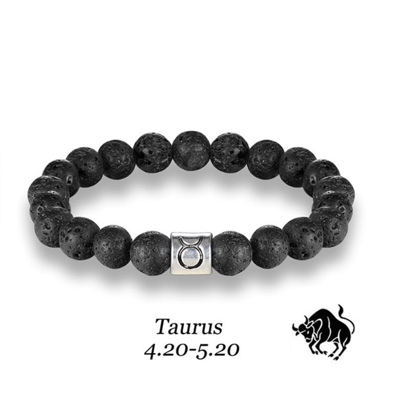 Handmade Lava Stone Zodiac Bracelet