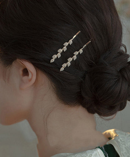 Brief Champagne Alloy Pearl a Pair Hairpin