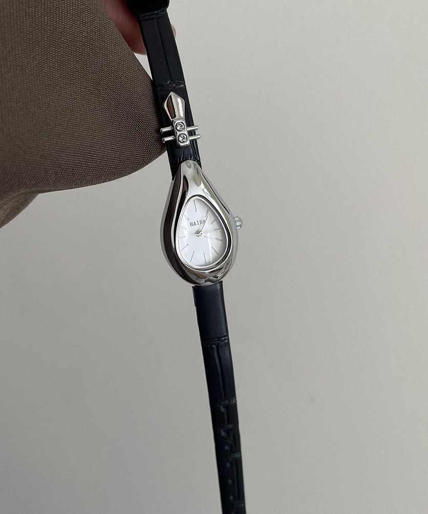Silk Leather Tempered Glass Pipa Watches