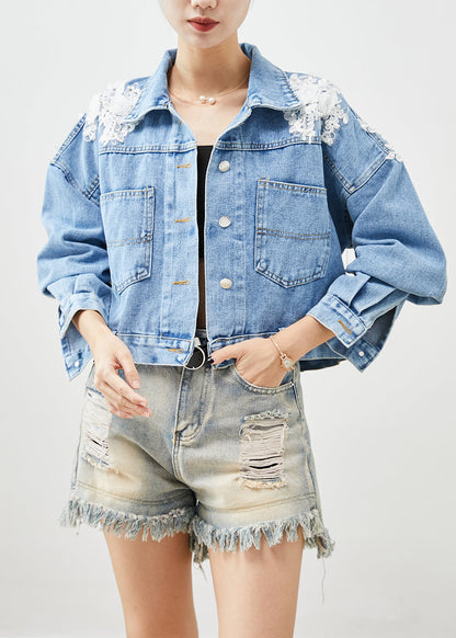 Blue Oversized Stereoscopic Denim Coat Fall