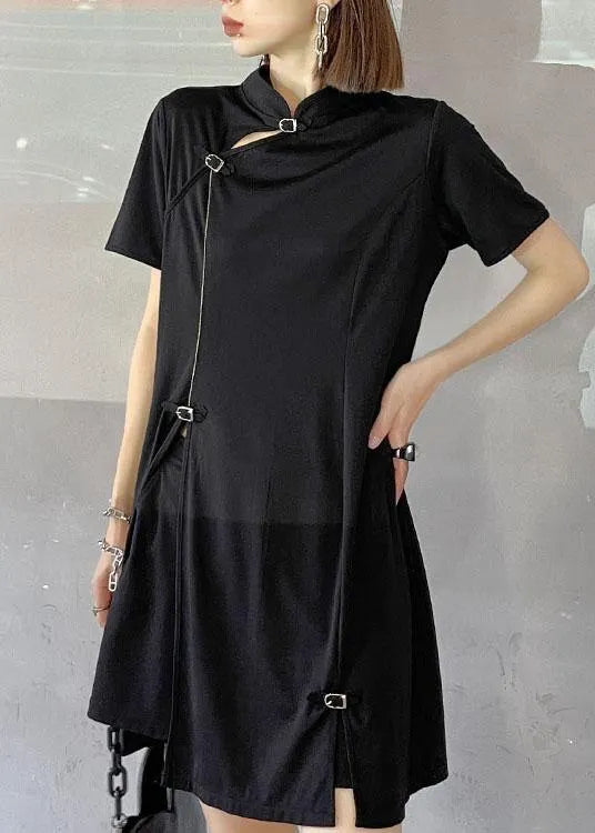 New Summer Black Dress + Hot Pants Two Piece Set