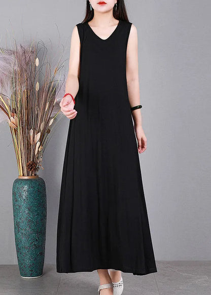 Black V Neck Cotton Cardigans and Dress Two Pieces Set Long Sleeve