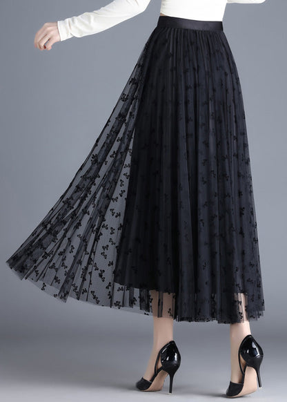 Black Wear on Both Sides Tulle a Line Skirts Spring