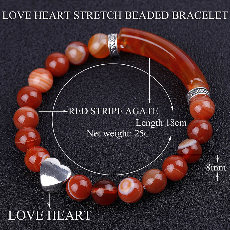 Buddha Stones Natural Crystal Beads Heart Bracelet