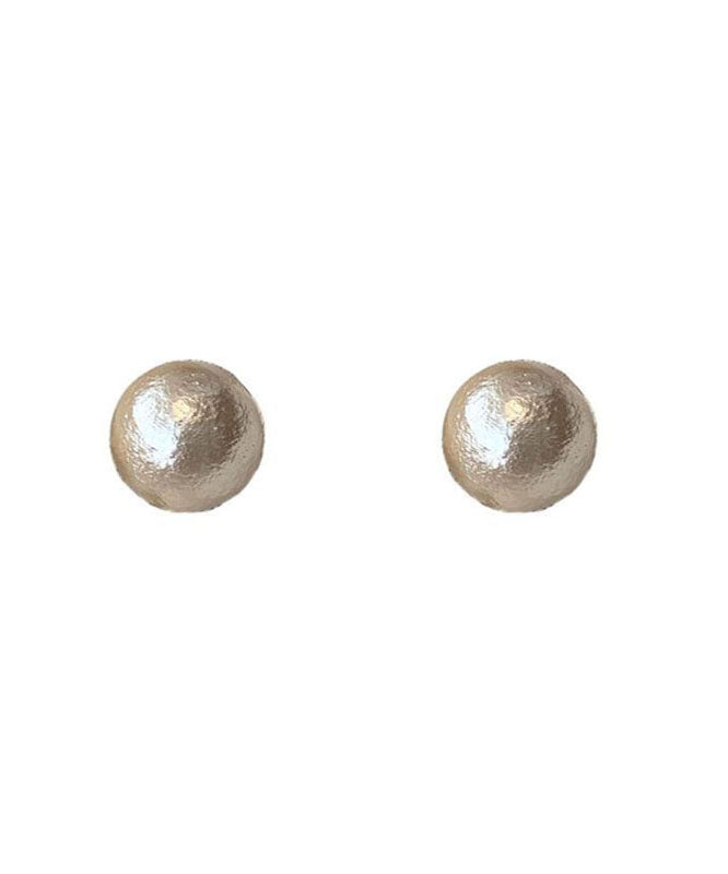 Brief White Alloy Pearl Stud Earrings