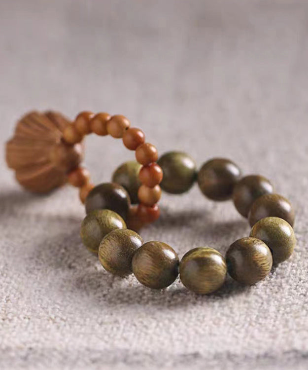 Colorblock Olivary Nucleus Beading Tassel Bracelet