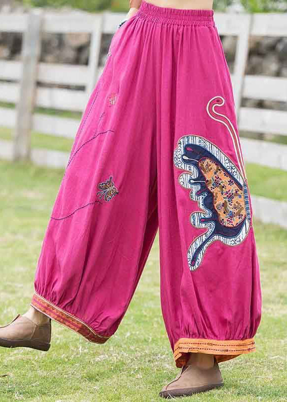 Handmade Black Patchwork Earthy Yellow Embroideried Top and Lantern Pants Two Pieces Set Summer