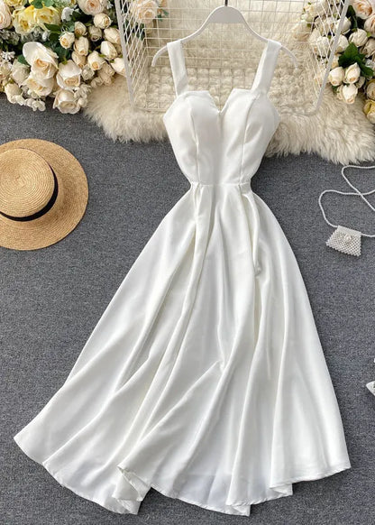 Slim Fit Green Cold Shoulder Cotton Spaghetti Strap Dress Sleeveless