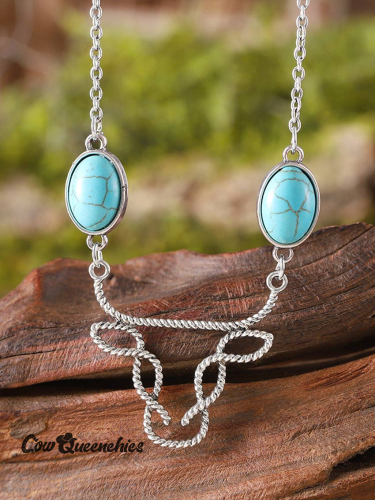 Turquoise Cow's Head Necklace
