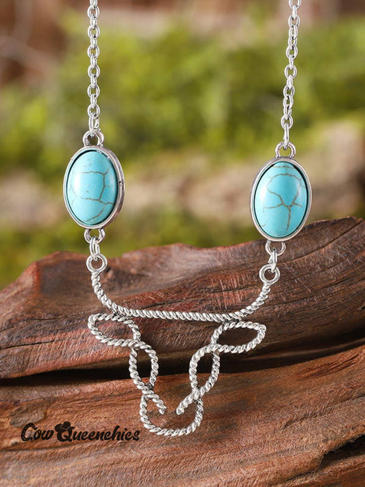 Turquoise Cow's Head Necklace