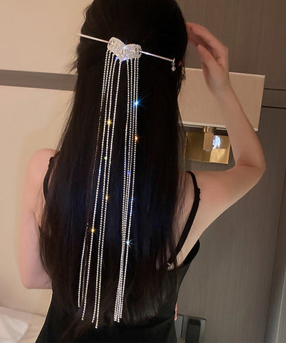 Silk Copper Zircon Love Tassel Hairpin