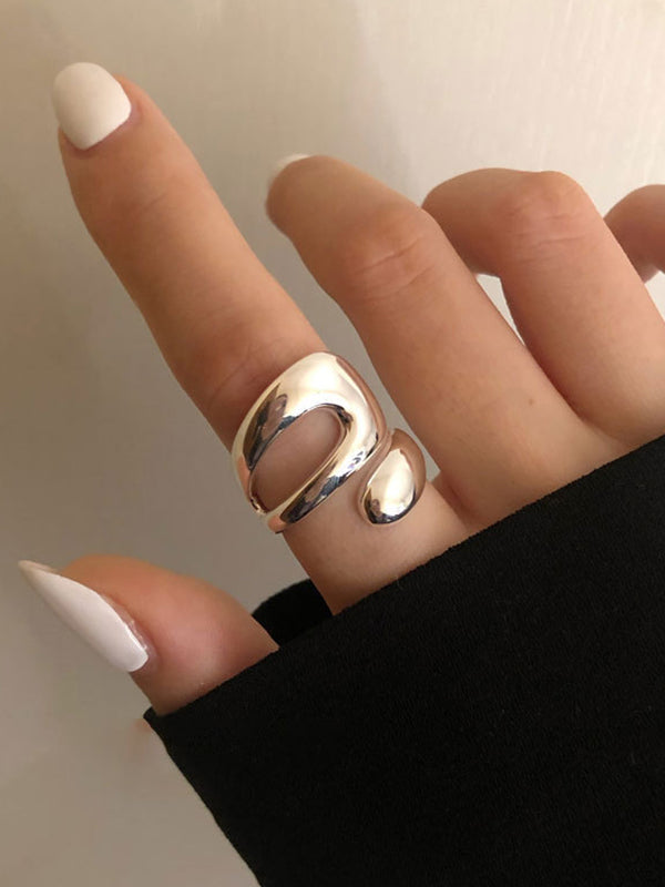 Geometric Hollow Color Rings Accessories
