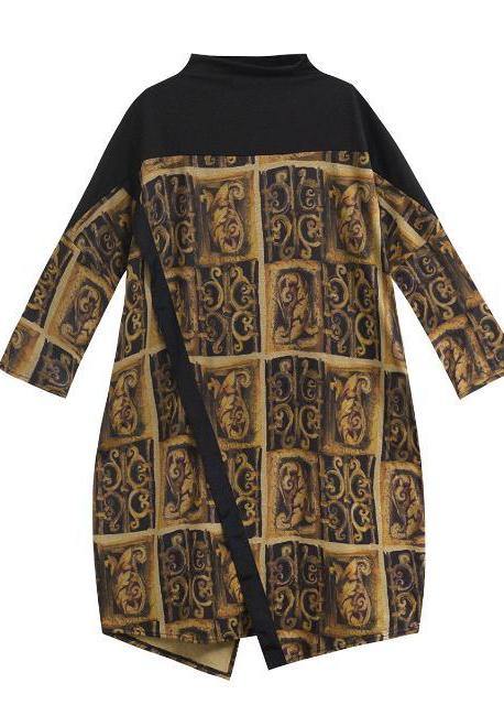 Patchwork Spring Dresses Fabrics Retro Loose Dress