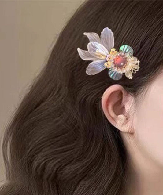 Diy Colorblock Acrylic Pearl a Pair Goldfish Hairpin