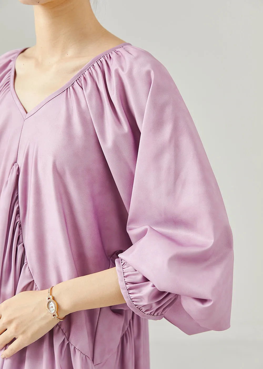 Purple Tie Dye Wrinkled Cotton Dresses Summer