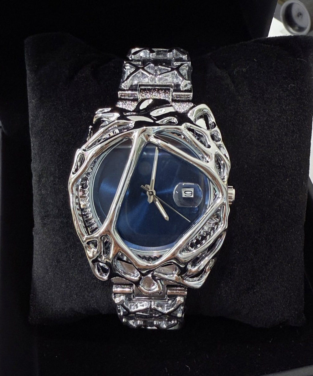 Style Dark Blue Stainless Steel Waterproof Alien Watches