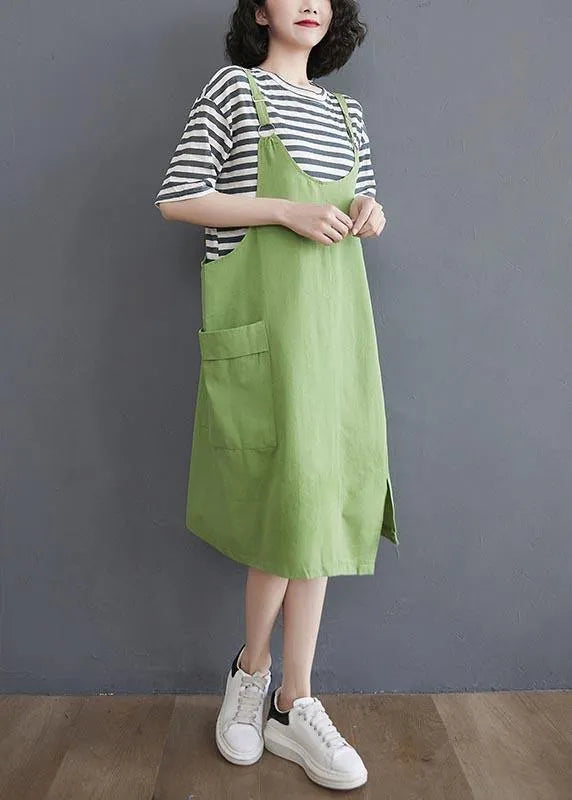 Two Piece Summer New Strap Skirt + Striped T-shirt