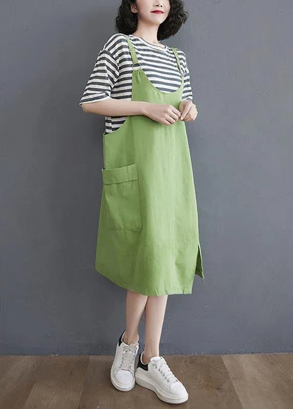 Two Piece Summer New Strap Skirt + Striped T-shirt