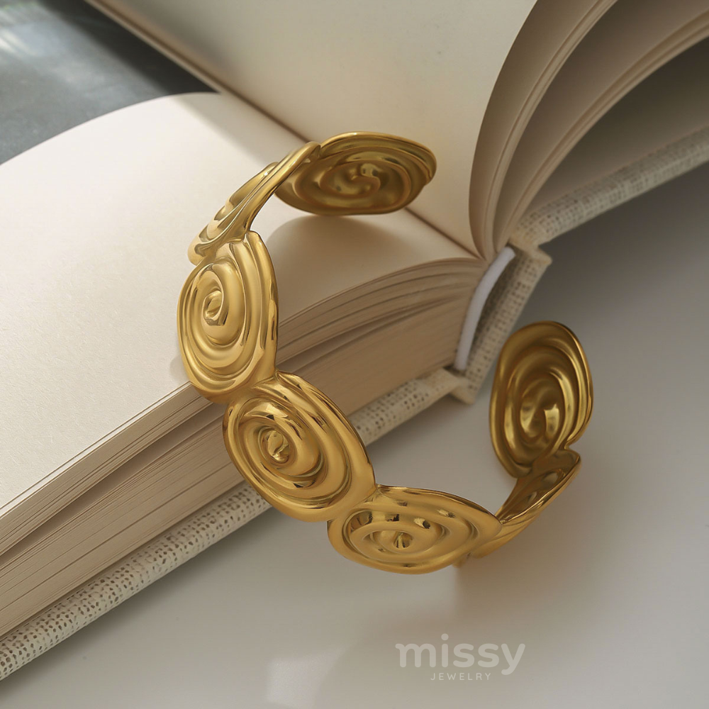 Devin Spiral Statement Cuff Bracelet