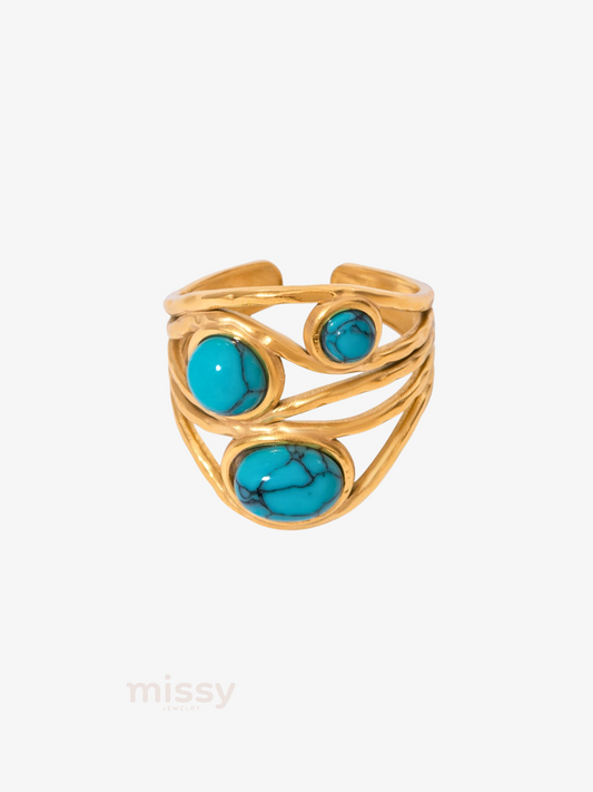 Jai Triple Gem Open-band Ring