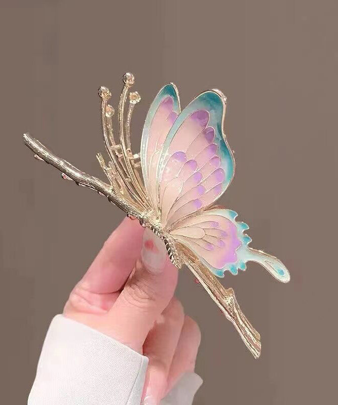 Pink Alloy Butterfly Hairpin