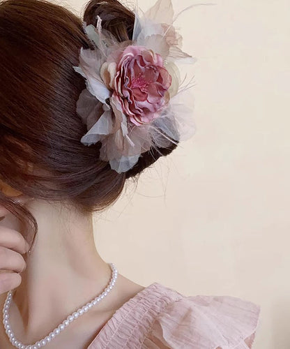 Style Pink Acrylic Fabric Hairpin