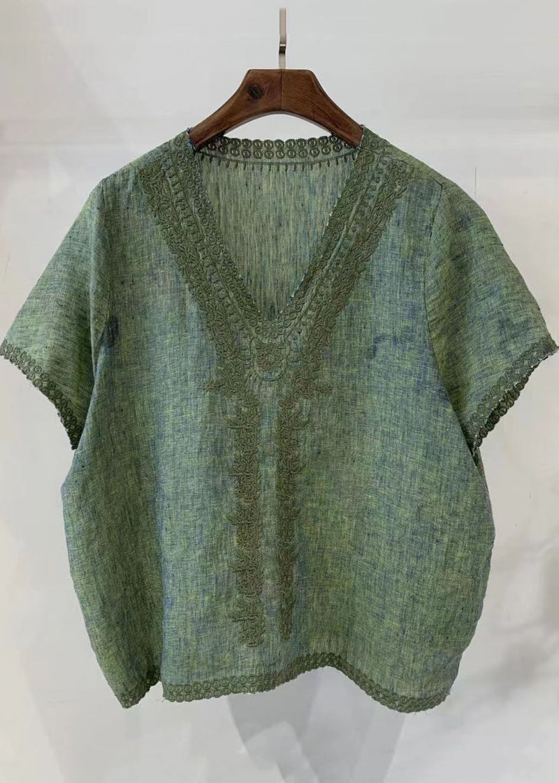 Handmade Grey Embroideried Plaid Linen Beach Vest Summer