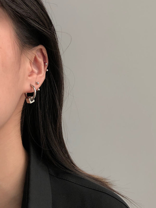Simple Color Square Geometric Earrings