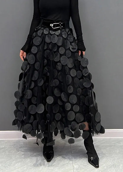Blue Dot Patchwork Tulle Skirt Fall