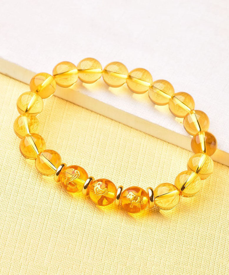 Skinny Yellow Crystal the Twelve Chinese Zodiac Signs Bracelet