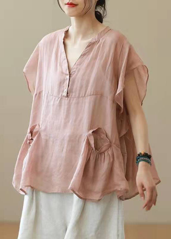 Black V Neck Patchwork Fall Shirt Top Short Sleeve