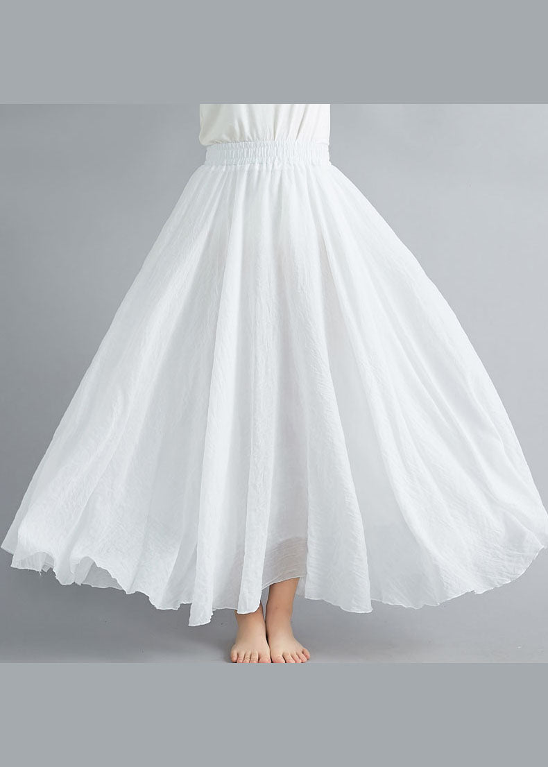 White High Waist Layered Design Cotton Skirt Summer