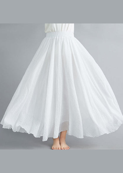 White High Waist Layered Design Cotton Skirt Summer