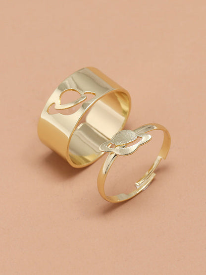 Punk Planet Shape Rings Accessories
