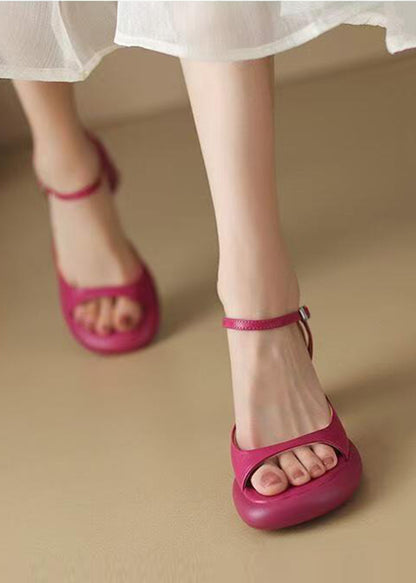 Yellow Peep Toe Splicing Chunky Slide Sandals