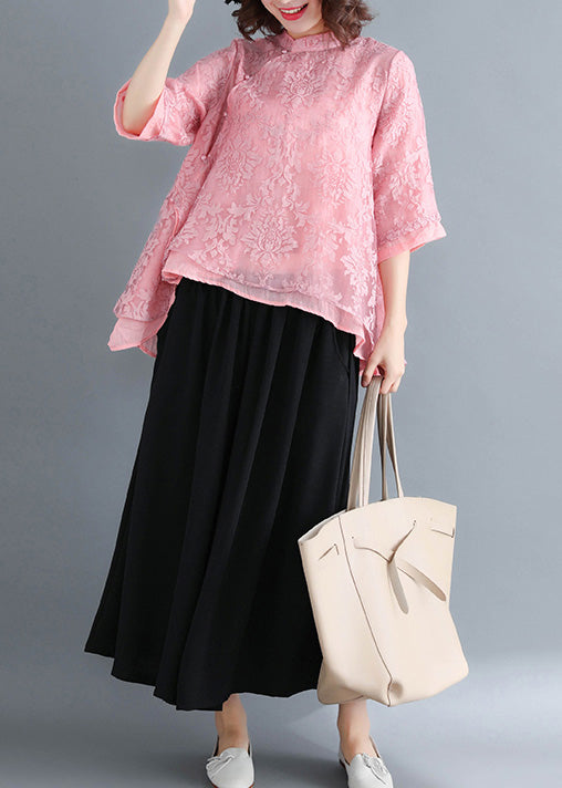 French Button Lace Clothes Inspiration Black Clothing Shirt Summer