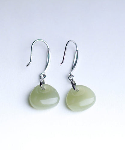 Silk Sterling Silver Jade Drop Earrings