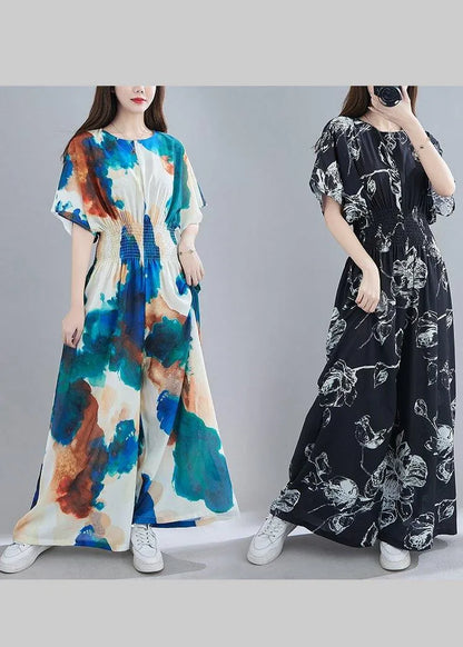 New Black Print Jumpsuit Loose Jumpsuit