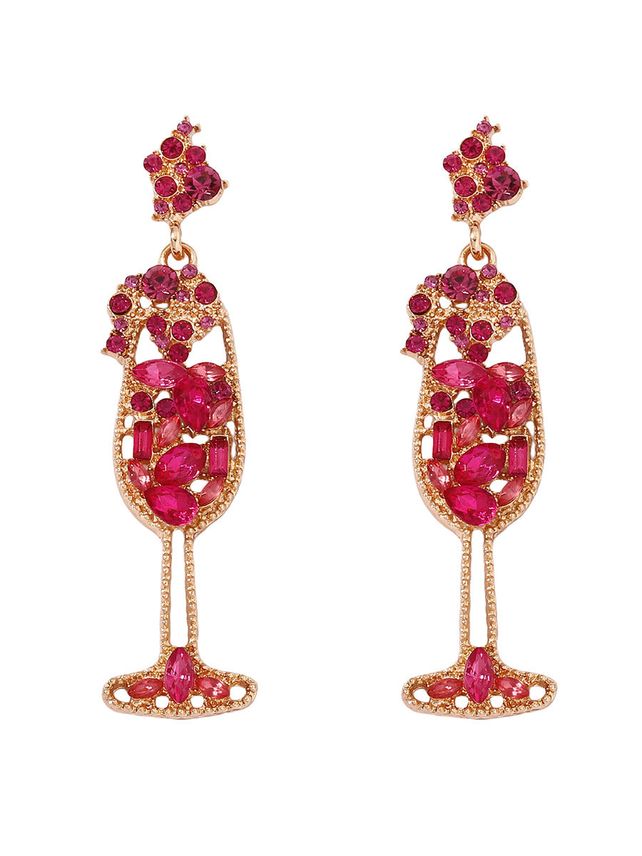 Shiny Wine Glass Earrings Accessories