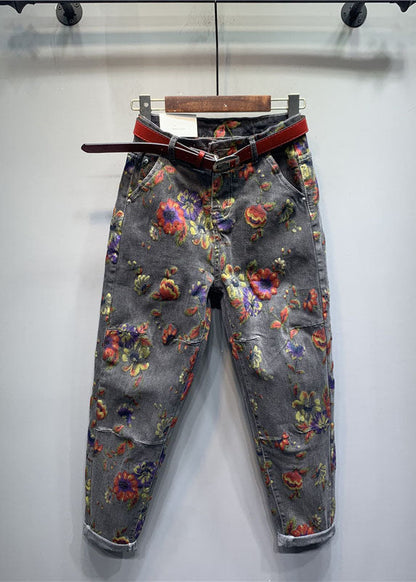 Classy Light Blue Patchwork Zippered Jeans Fall
